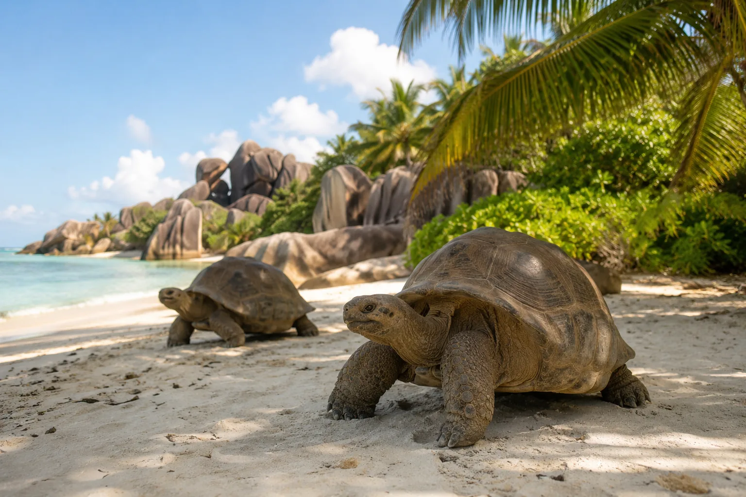 Giant tortoises on Mahe Island — Empathia Village, Seychelles