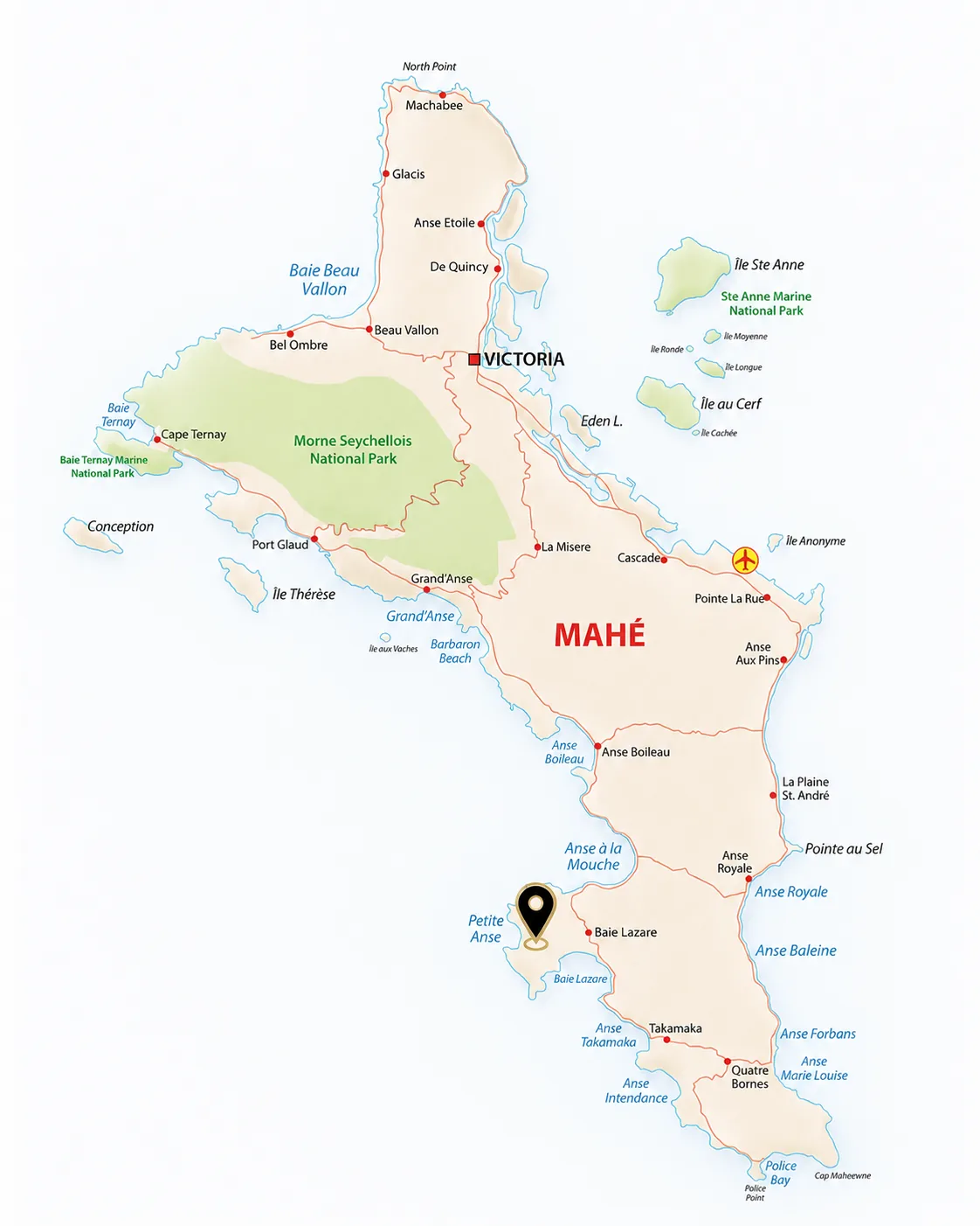 Empathia Village location in Seychelles — Baie Lazare, Mahe